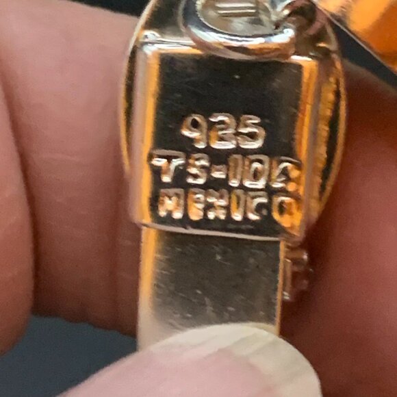 Taxco Black Onyx Sterling Silver 925 Mexico Vtg Bracelet Modernist J419 - Picture 9 of 10